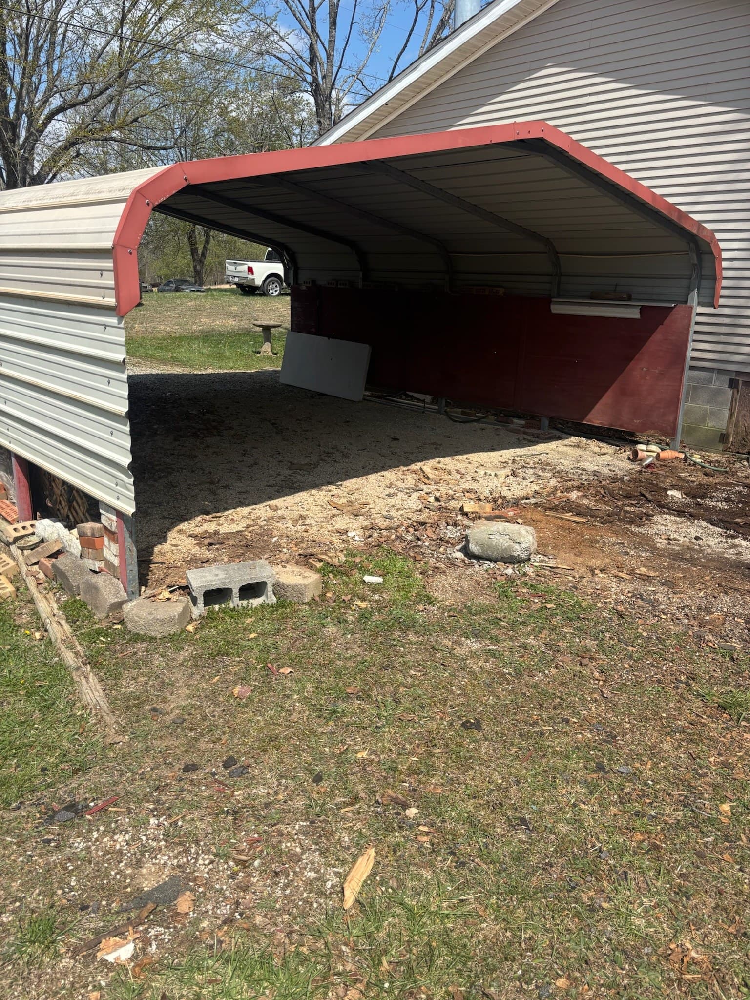 Cleared carport after a Bag It Up cleanout