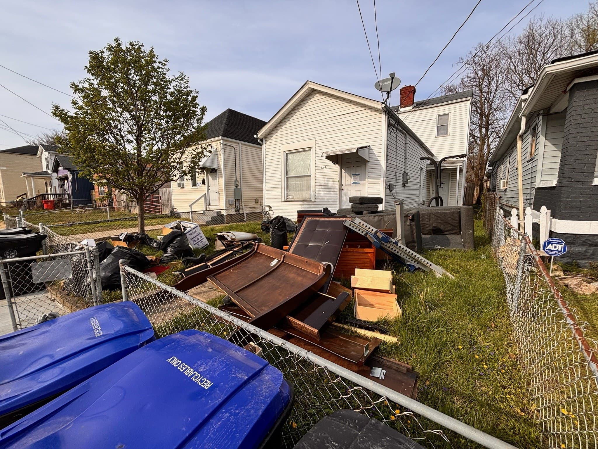 Furniture and household items before removal
